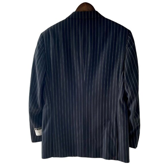 Demantie Mens Pinstriped Blazer Sz 38R and Vest sz 32 Super 150s Hand-Tailored - Picture 4 of 11